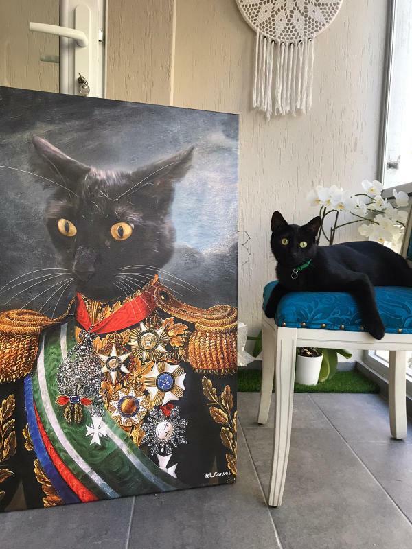 siyah kedi portreli tablo