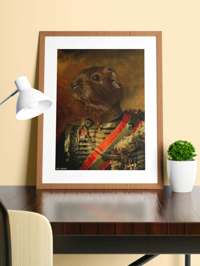 dekoratif hamster temalı çerçeveli tablo