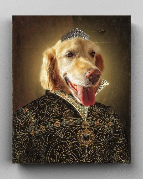 kraliçe golden retriever rönesans tablosu