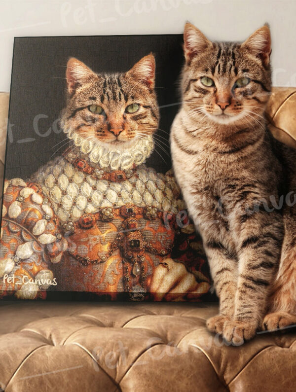 özel tasarım kraliçe kedi kanvas