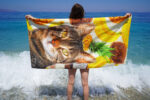 Yazlık desenli özel tasarım battaniye polaire