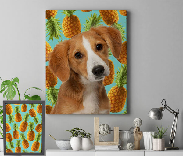 ananas pop art evcil hayvan köpek tablosu