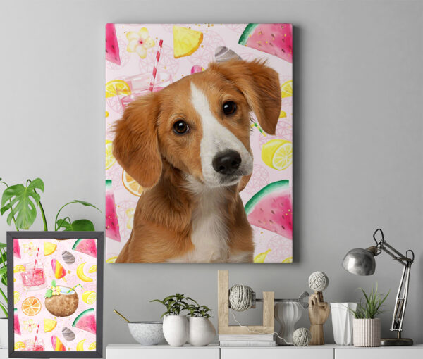 yazlık favoriler pop art evcil hayvan köpek tablosu