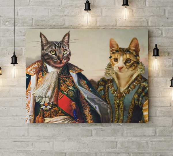 iki portreli özel tasarım evcil hayvan pet tabloları