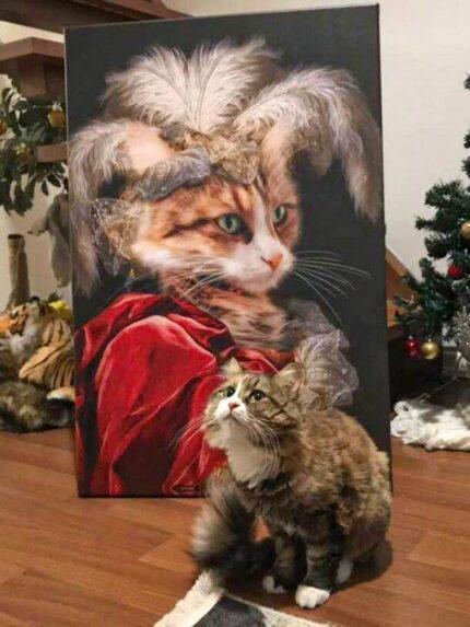 kraliçe kedi kanvas tablo