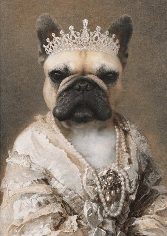 Evcil Pug köpek Kraliçe Rönesans Kanvas Tasarımı