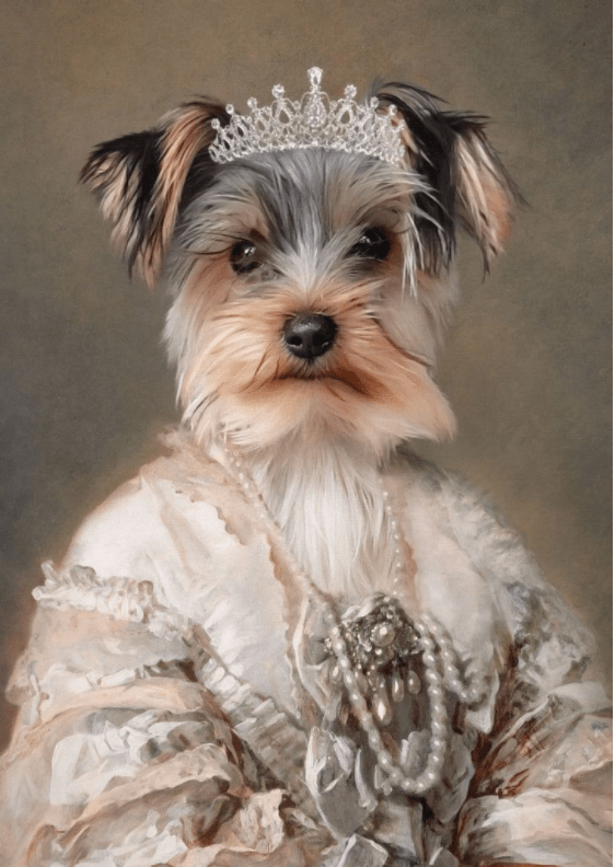 Evcil Terrier köpek Kraliçe Portre Tasarımı