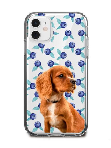 myrtille desenli köpekli telefon kılıfı