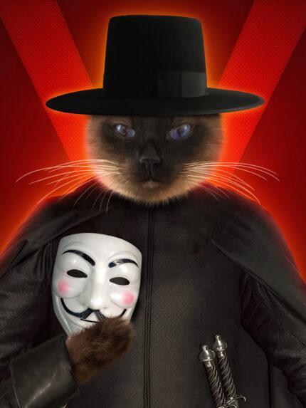V wie Vendetta-Katzenporträt