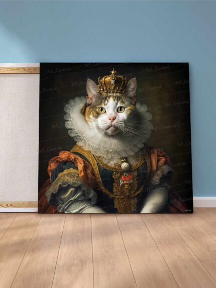 Elbise Giyen Kraliyet Kedisi kanvas tablo