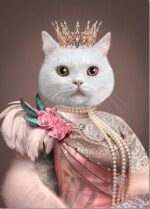 kraliçe beyaz kedi petcanvas