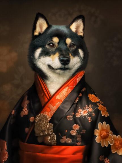 Die Geisha – individuelle Haustier-Leinwand